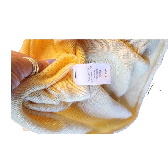 J Jill knit sweater yellow‎ cowl neck size medium - Picture 5 of 6